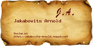 Jakabovits Arnold névjegykártya