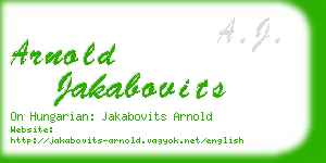 arnold jakabovits business card